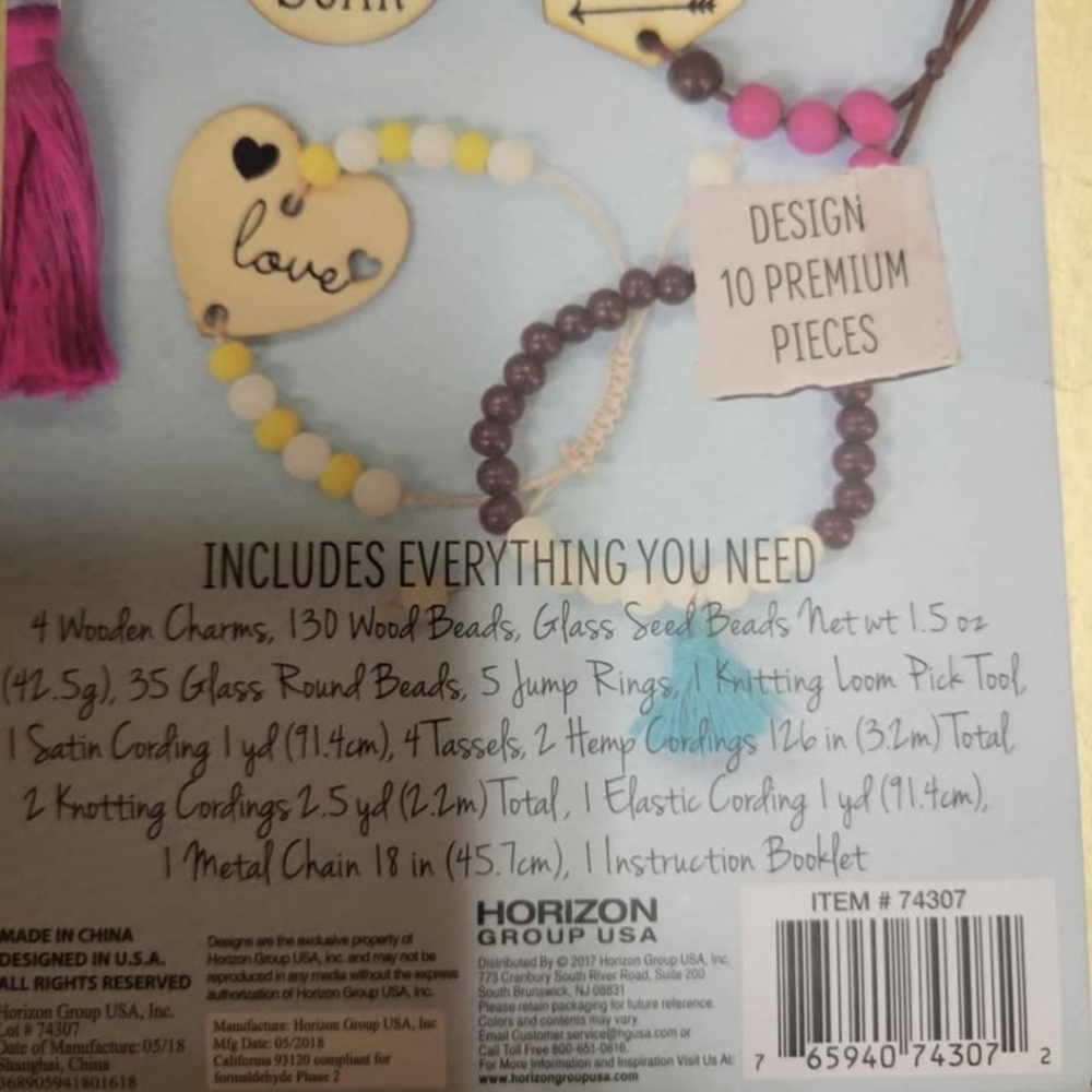 New! STMT DIY Wooden charm & Tassel Jewelry Art & Craft Kit by Horizon Group USA - Picture 4 of 4